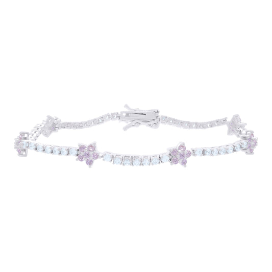 925 Sterling Silver Cz Bracelet 7.25 Inches