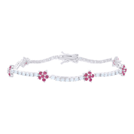 925 Sterling Silver Cz Bracelet 7.25 Inches