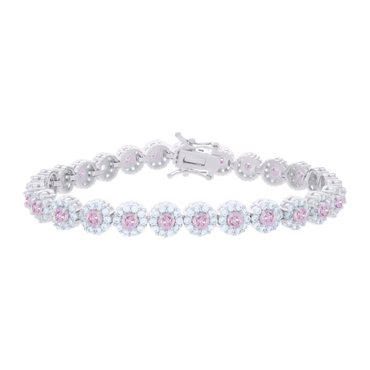 925 Sterling Silver Cz Bracelet 7 Inches