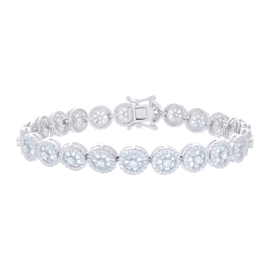 925 Sterling Silver Cz Bracelet 7 Inches