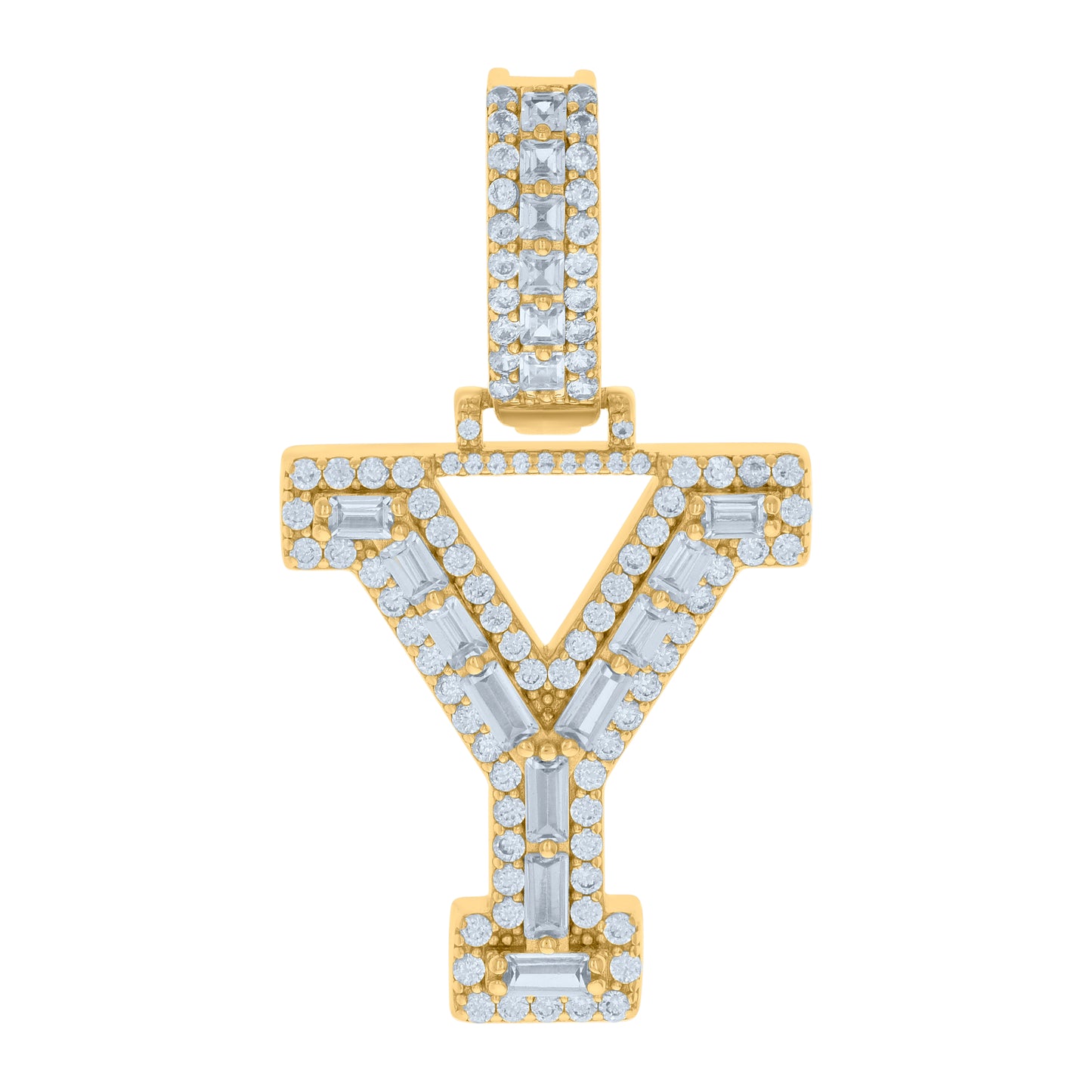 925 Sterling Silver Initial Pendant "Y"