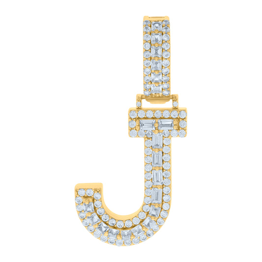 925 Sterling Silver Initial Pendant "J"