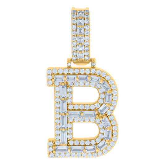 925 Sterling Silver Initial Pendant "B"
