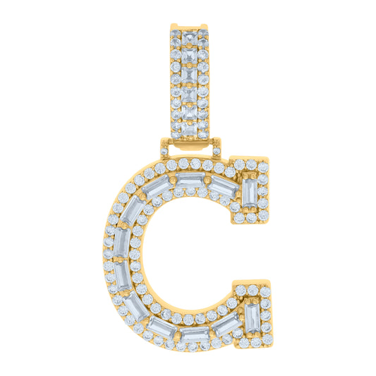925 Sterling Silver Initial Pendant "C"