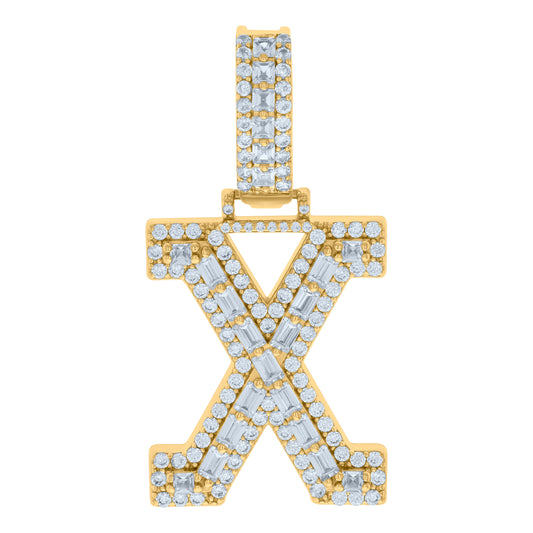 925 Sterling Silver Initial Pendant "X"