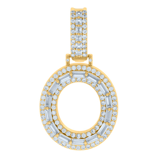 925 Sterling Silver Initial Pendant "O"