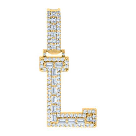 925 Sterling Silver Initial Pendant "L"