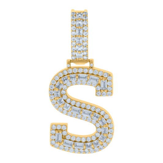 925 Sterling Silver Initial Pendant "S"