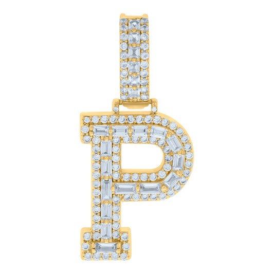 925 Sterling Silver Initial Pendant "P"