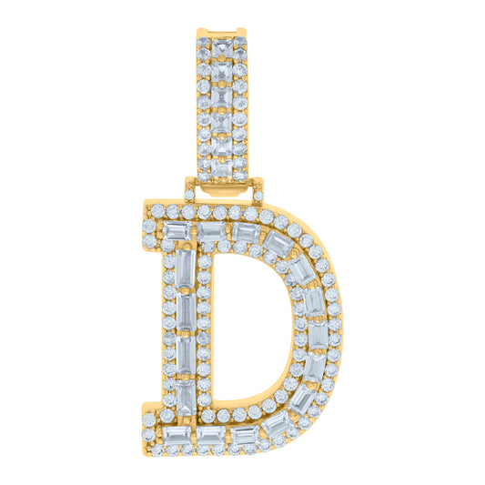 925 Sterling Silver Initial Pendant "D"