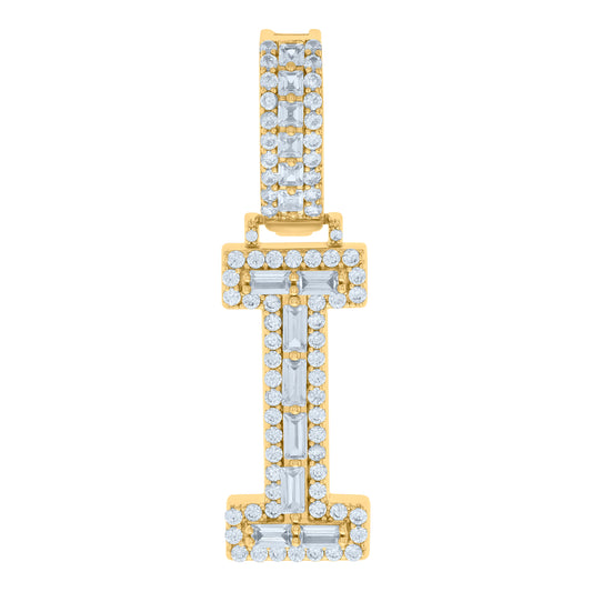 925 Sterling Silver Initial Pendant "I"