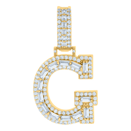 925 Sterling Silver Initial Pendant "G"