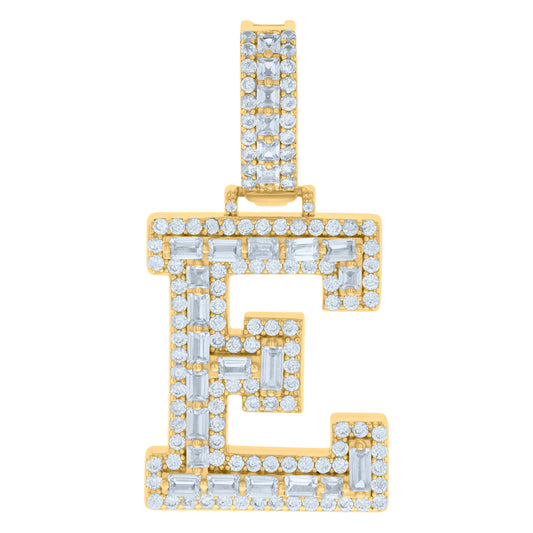925 Sterling Silver Initial Pendant "E"