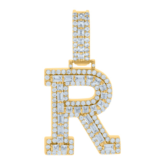 925 Sterling Silver Initial Pendant "R"