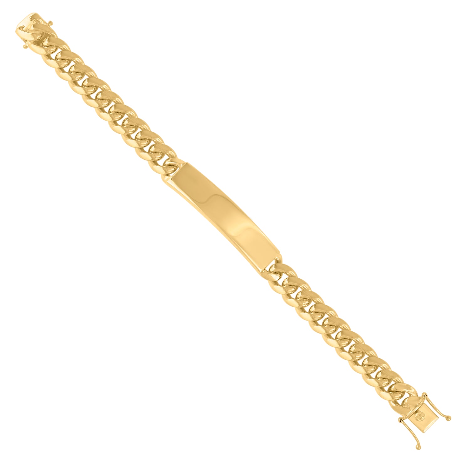 925-Sterling Yellow Solid Miami Cuban Id Bracelet