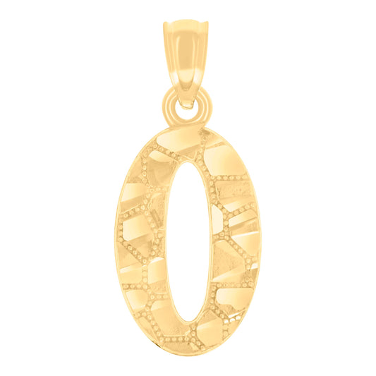 14Kt Gold Pendant Number "0"