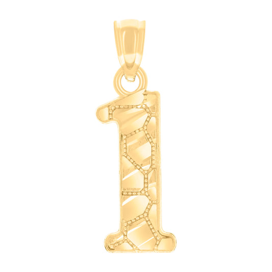 14Kt Gold Pendant Number "1"