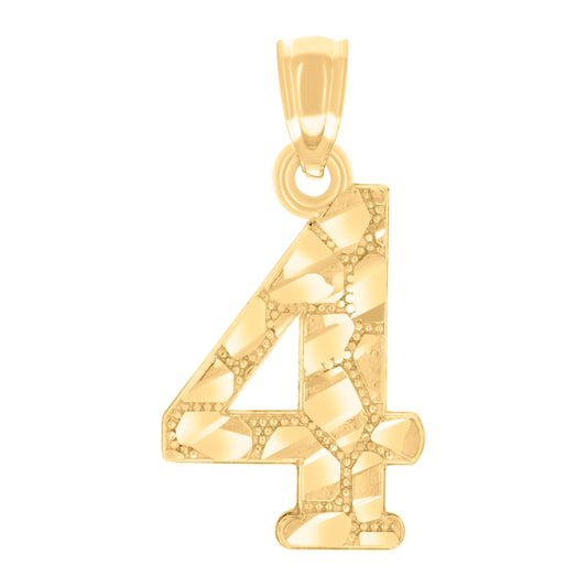 14Kt Gold Pendant Number "4"