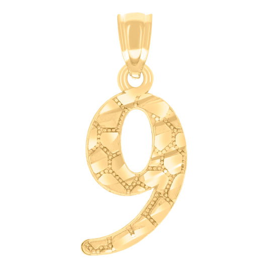 14Kt Gold Pendant Number "9"