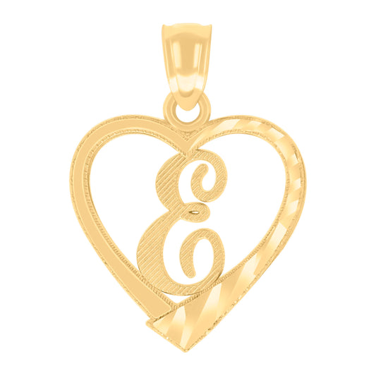 14Kt Gold Pendant Initial "E"