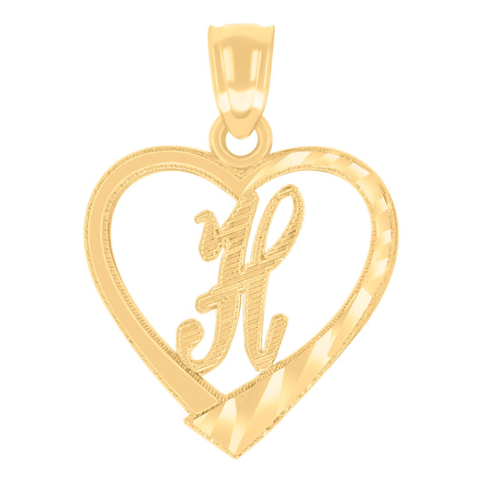 14Kt Gold Pendant Initial "H"