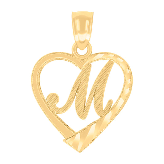 14Kt Gold Pendant Initial "M"