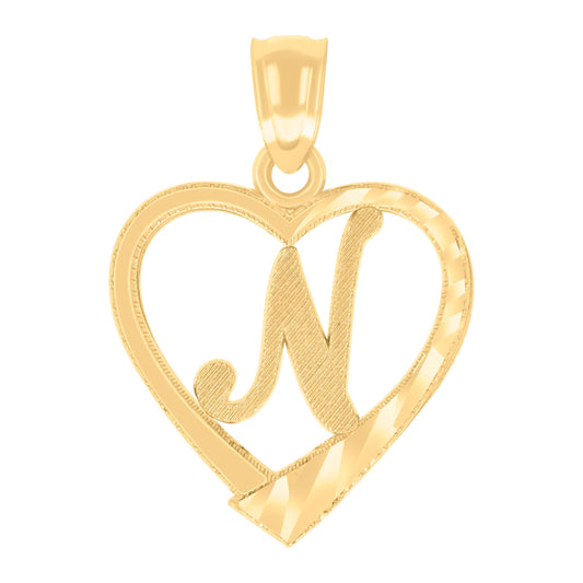 14Kt Gold Pendant Initial "N"
