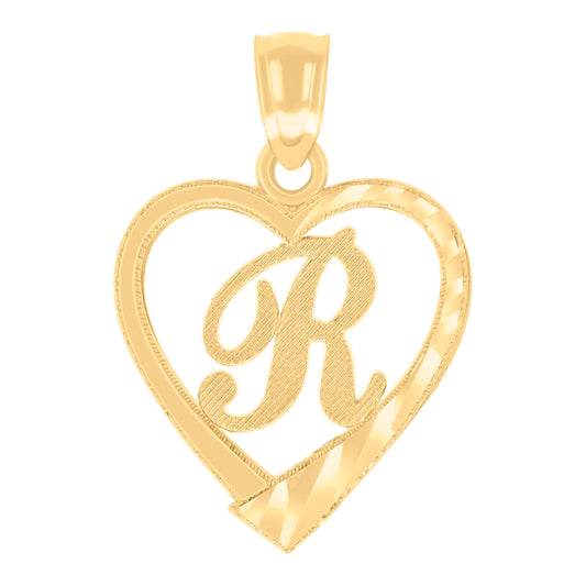 14Kt Gold Pendant Initial "R"
