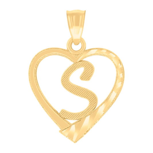 14Kt Gold Pendant Initial "S"