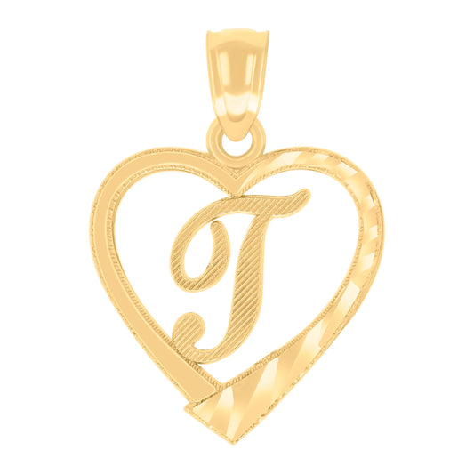 14Kt Gold Pendant Initial "T"