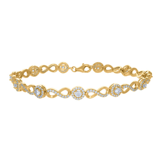 925 Sterling Silver Cz Bracelet 8"