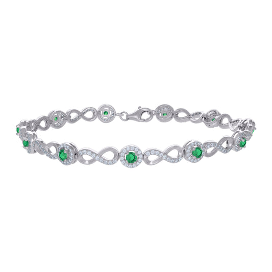 925 Sterling Silver Cz Bracelet 8"