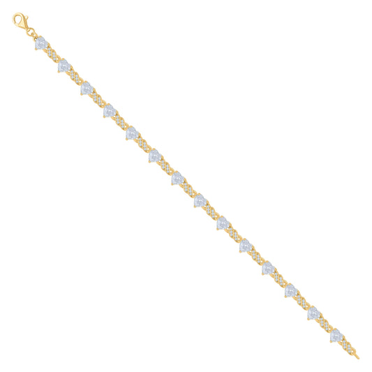 925 Sterling Silver Cz Bracelet 7.5"