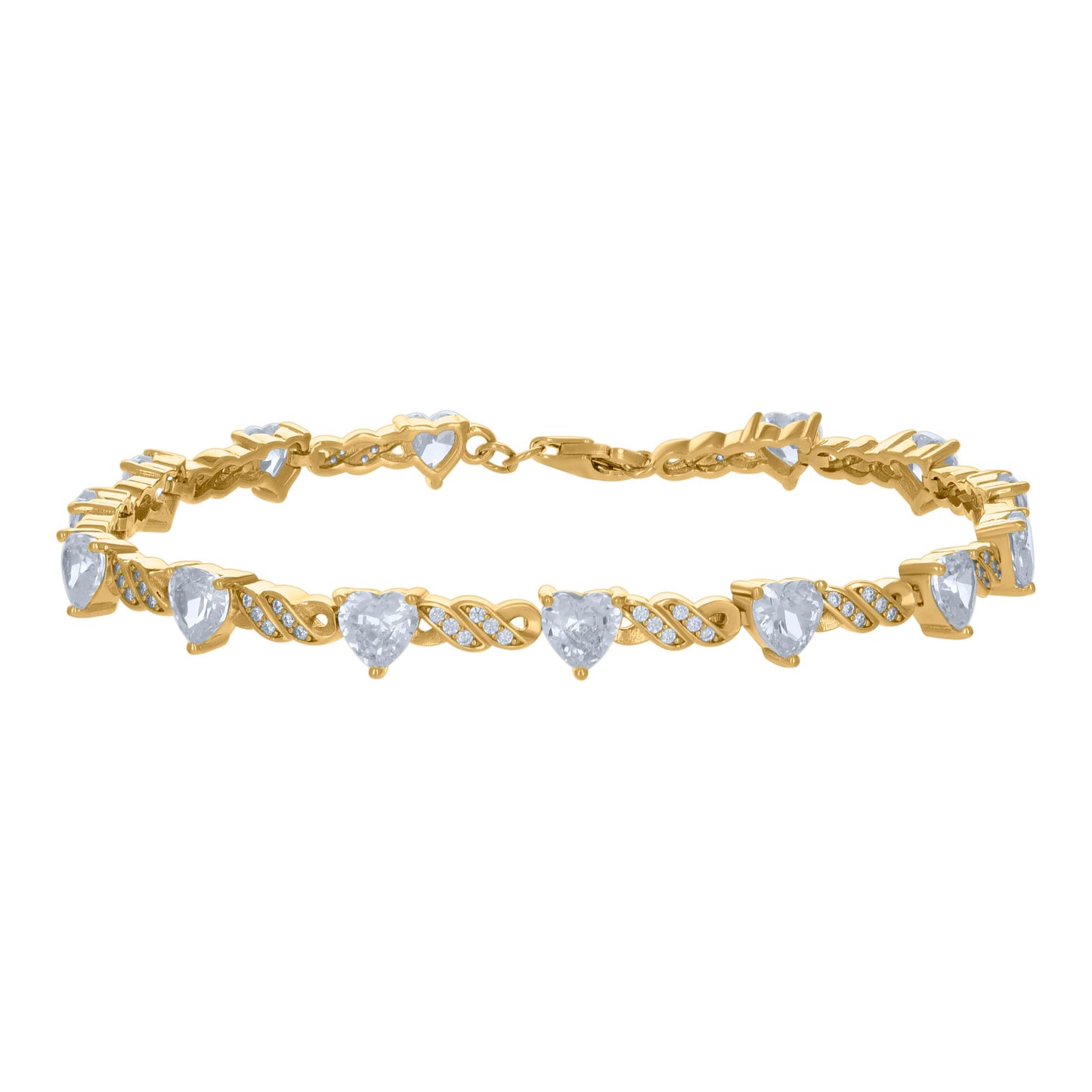 925 Sterling Silver Cz Bracelet 7.5"