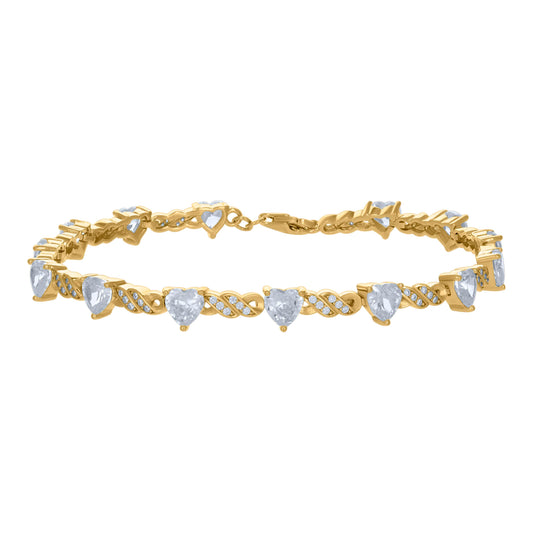 925 Sterling Silver Cz Bracelet 7.5"