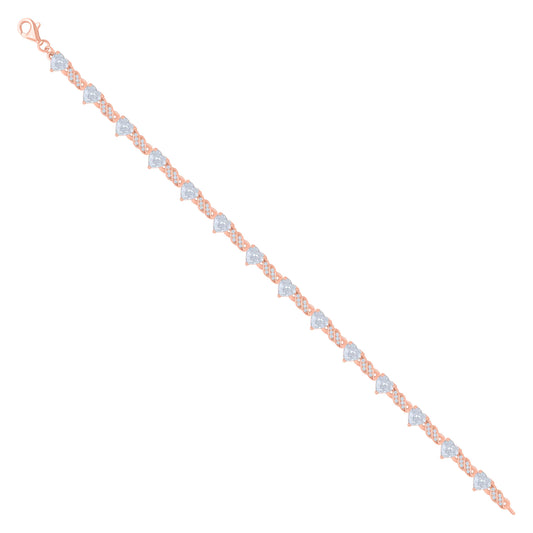 925 Sterling Silver Cz Bracelet 7.5"