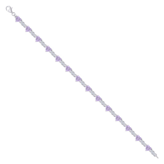 925 Sterling Silver Cz Bracelet 7.5"