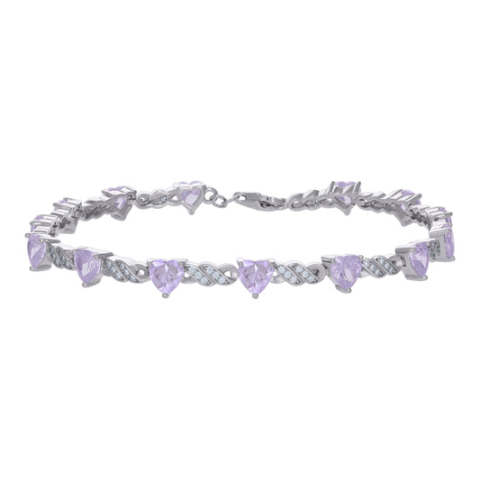 925 Sterling Silver Cz Bracelet 7.5"