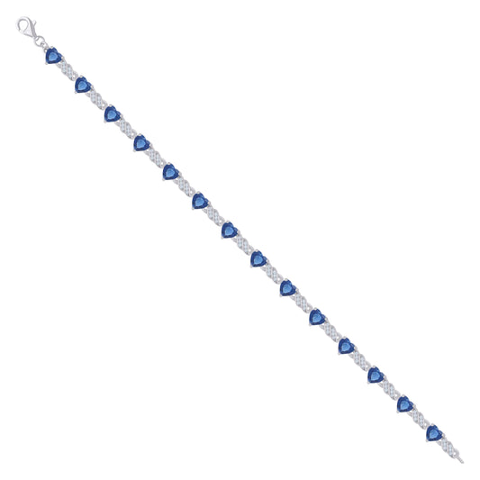 925 Sterling Silver Cz Bracelet 7.5"