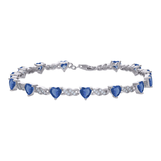 925 Sterling Silver Cz Bracelet 7.5"