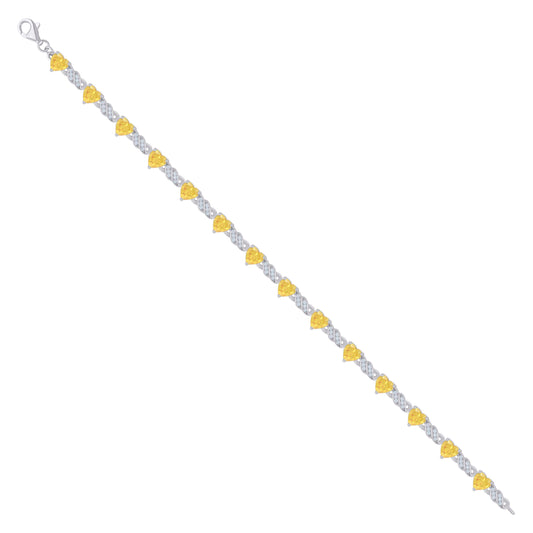 925 Sterling Silver Cz Bracelet 7.5"