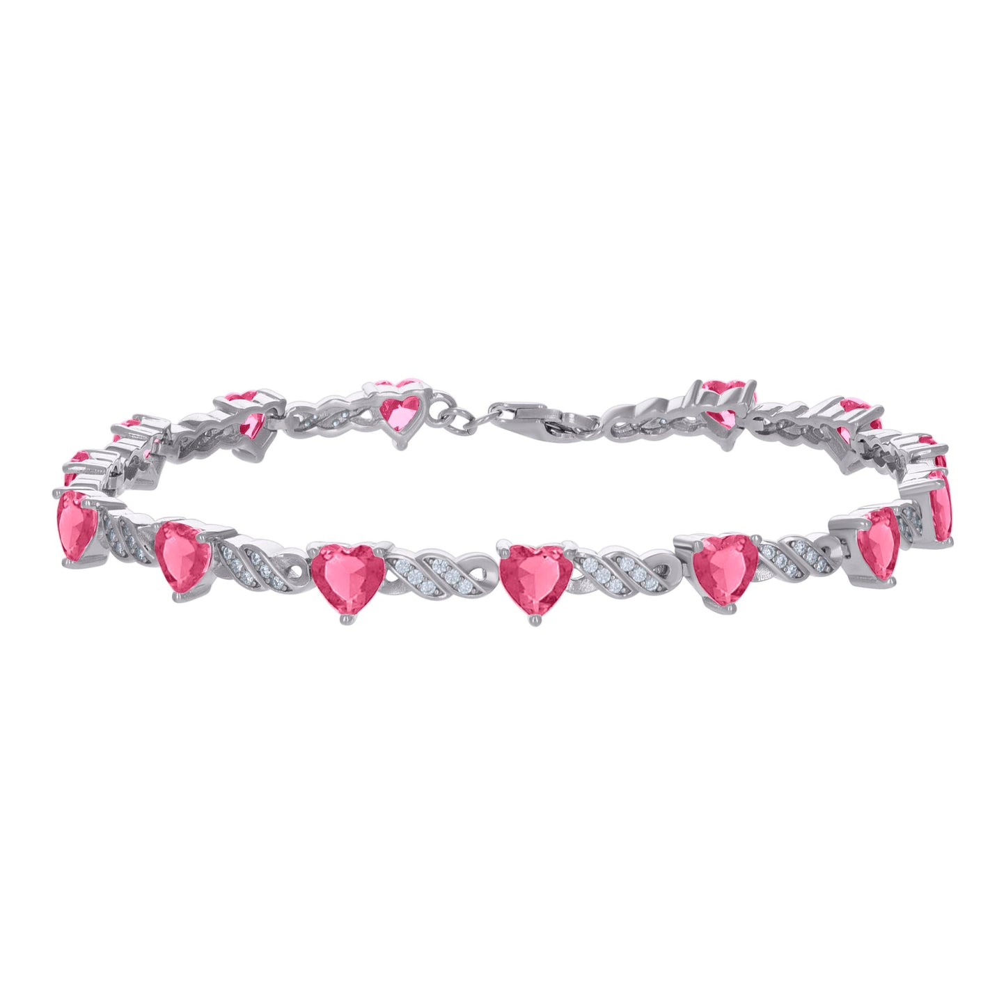 925 Sterling Silver Cz Bracelet 7.5"