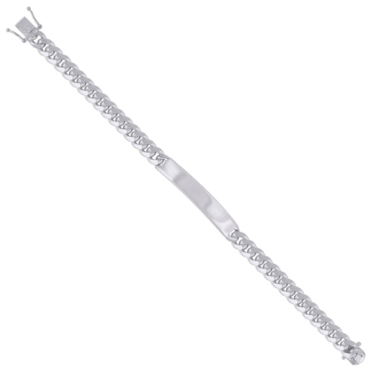 925-Sterling-Rhodium Solid Miami Cuban Id Bracelet