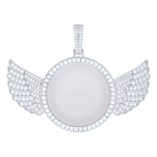 925 Sterling Silver Cz Picture Frame Pendant