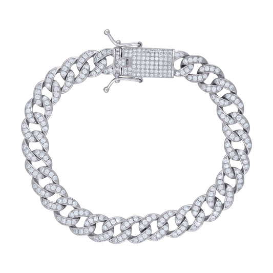 925 Sterling Silver Moissanite Miami Cuban 9mm