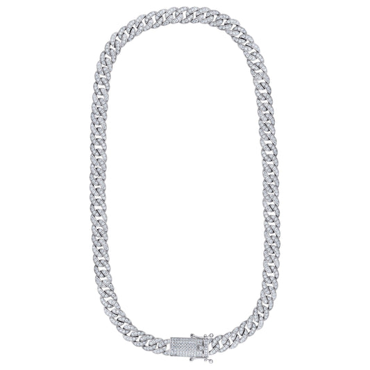 925 Sterling Silver Moissanite Miami Cuban 9mm