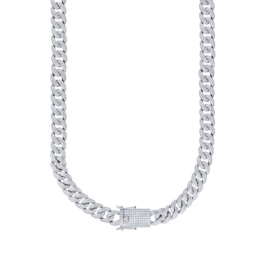925 Sterling Silver Moissanite 9.90Ctw Miami Cuban
