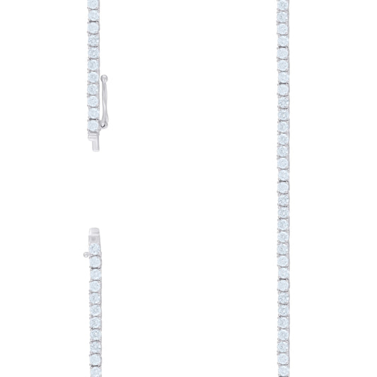 925 Sterling Silver Moissanite Tennis Chain 3mm