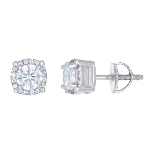 925 Sterling Silver 1.16Ctw Moissanite Earrings