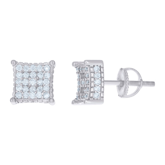 925 Sterling Silver Mossanite Stone Earring Ctw 0.